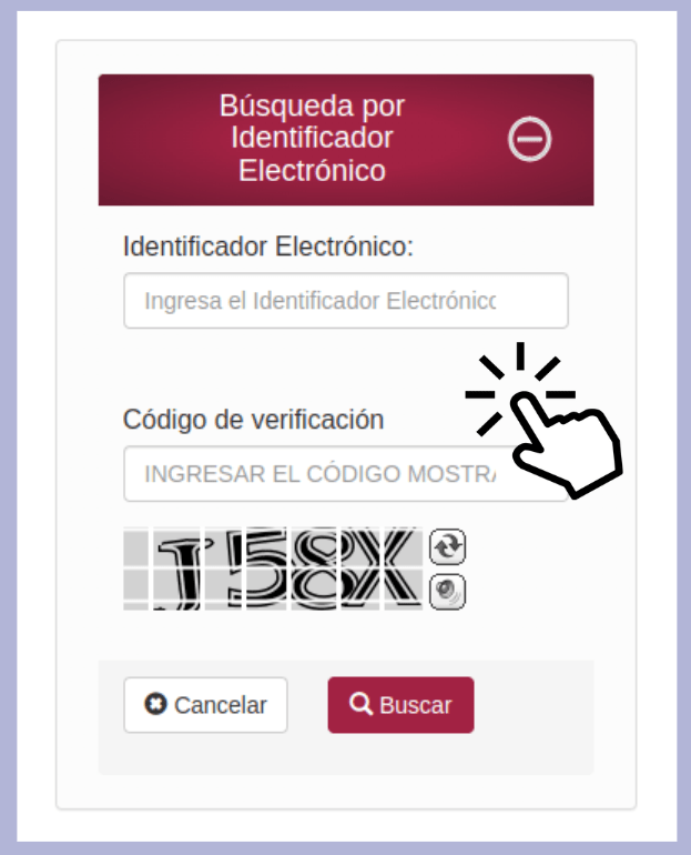 Busqueda por identificador Validar