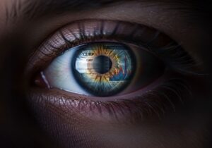 Ojo vigilante refleja fraude crediticio y sitio web falso